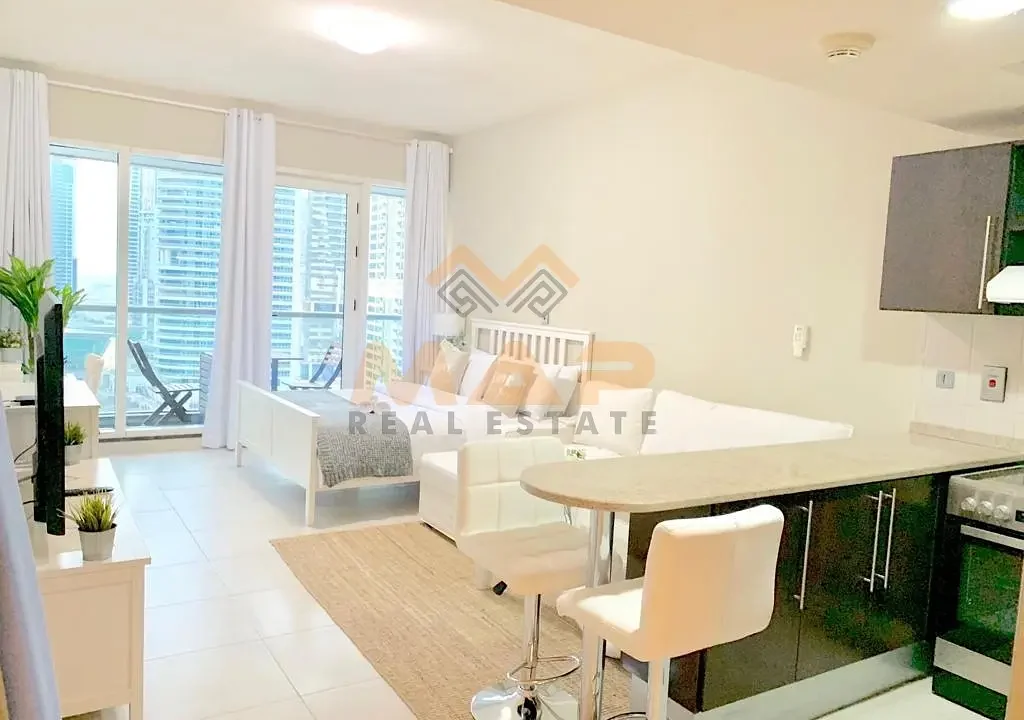 Furnished Studio for Rent in JLT with Balcony Full Lake View