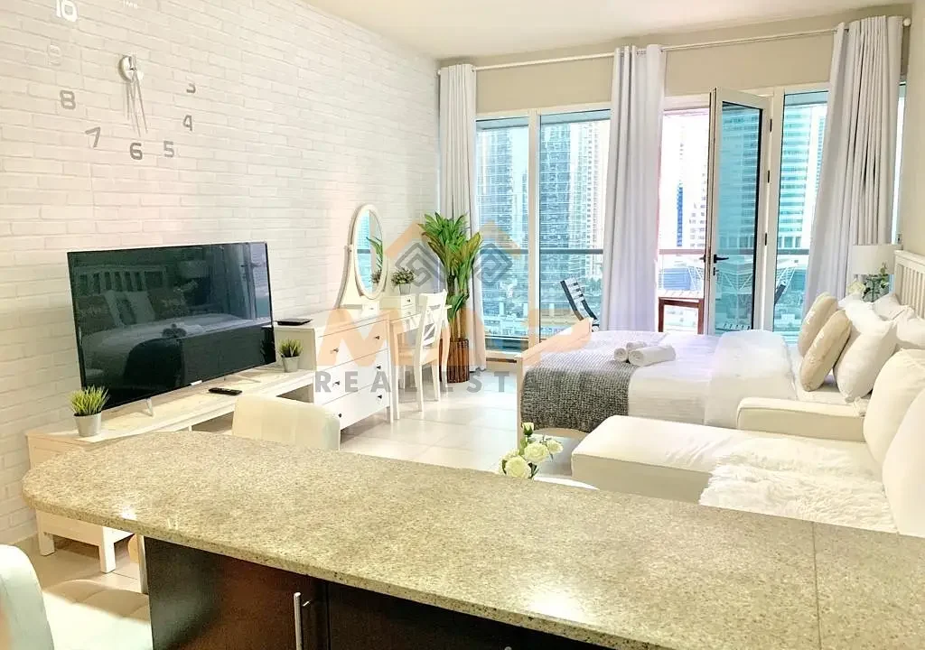 Furnished Studio for Rent in JLT with Balcony Full Lake View