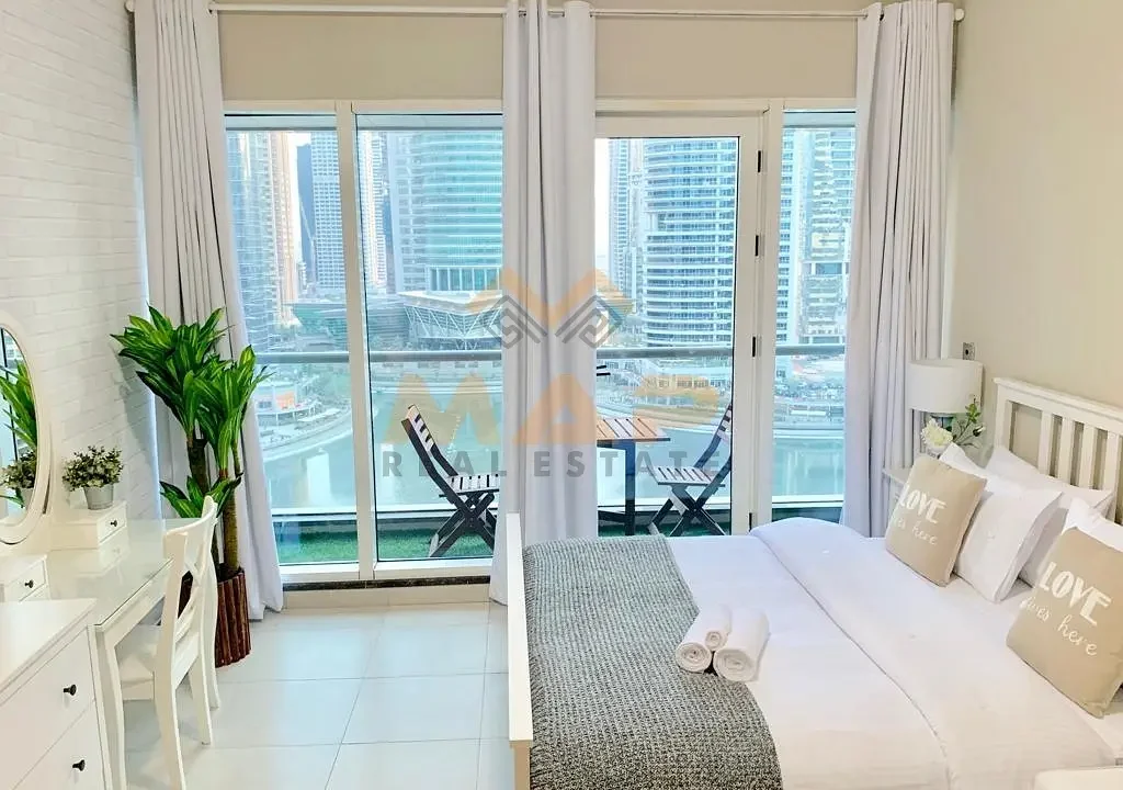 Furnished Studio for Rent in JLT with Balcony Full Lake View